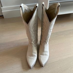 Steve Madden cream cowboy boots